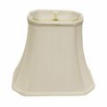 Homeroots 12 in. Slanted Rectange Bell Monay Shantung Lampshade, White 469692